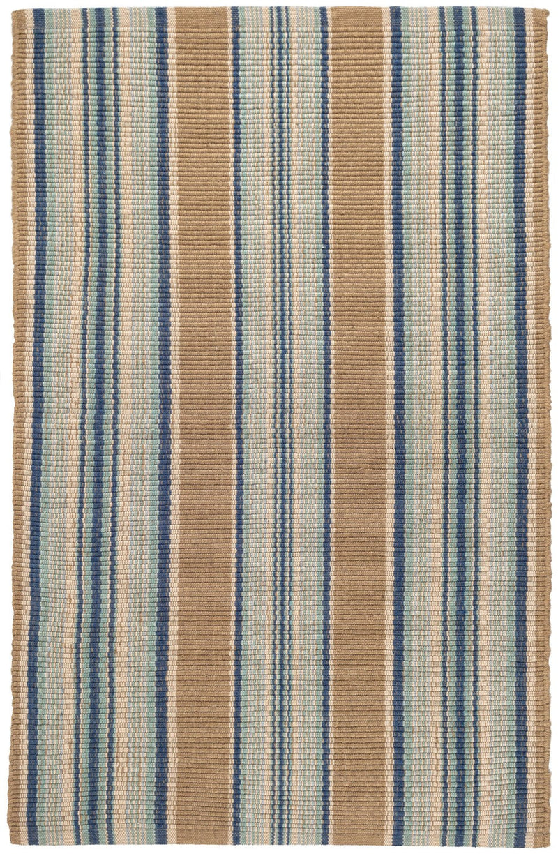 Blue Heron Striped Woven Cotton Rug