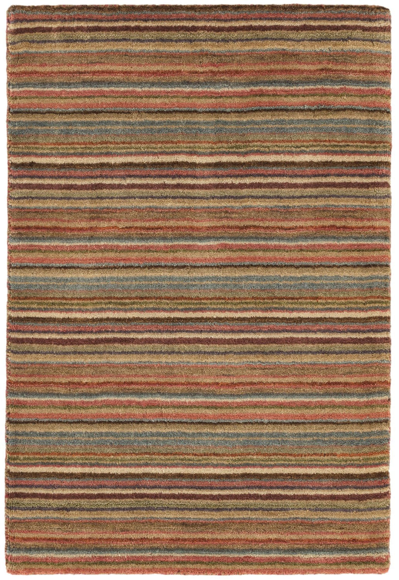 Brindle Striped Spice Loom Knotted Wool Rug