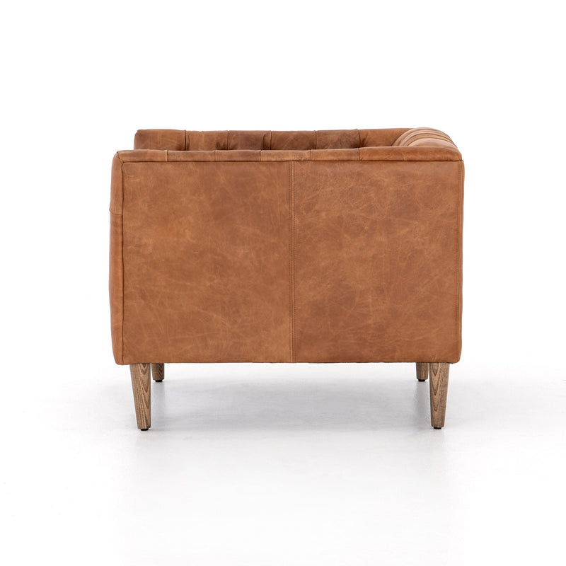 Williams Leather Chair In Natural Washed Camel
