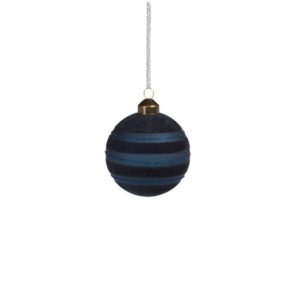 blue flocked stripped glass ornament 3 ch 5782 1
