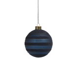 blue flocked stripped glass ornament 3 ch 5782 3
