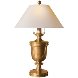 Classical Urn Form Medium Table Lamp with Natural Paper Shade by Chapman & Myers
