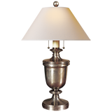Classical Urn Form Medium Table Lamp with Natural Paper Shade by Chapman & Myers