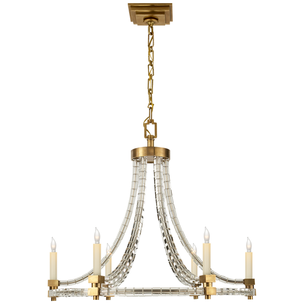 Crystal Cube Round Flatline Chandelier by Chapman & Myers