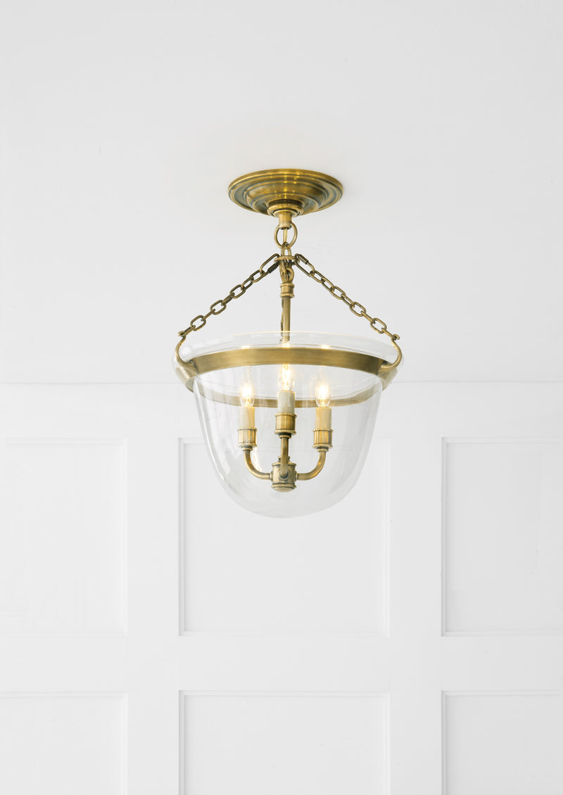 Country Semi-Flush Bell Jar Lantern by Chapman & Myers