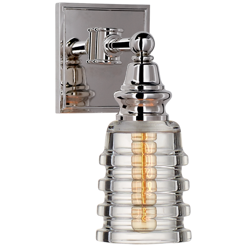 Covington Sconce with Clear Ribbed Narrow Glass by Chapman & Myers