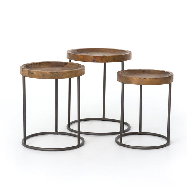 Tristan Nesting Tables in Waxed Bleached Pine by BD Studio