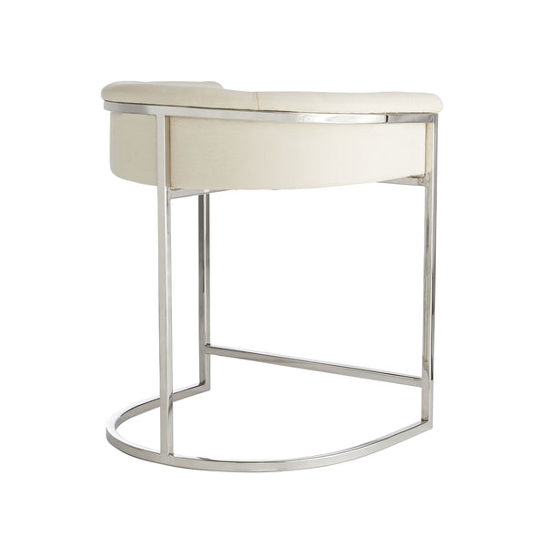 Calvin Counter Stool, Silver and White