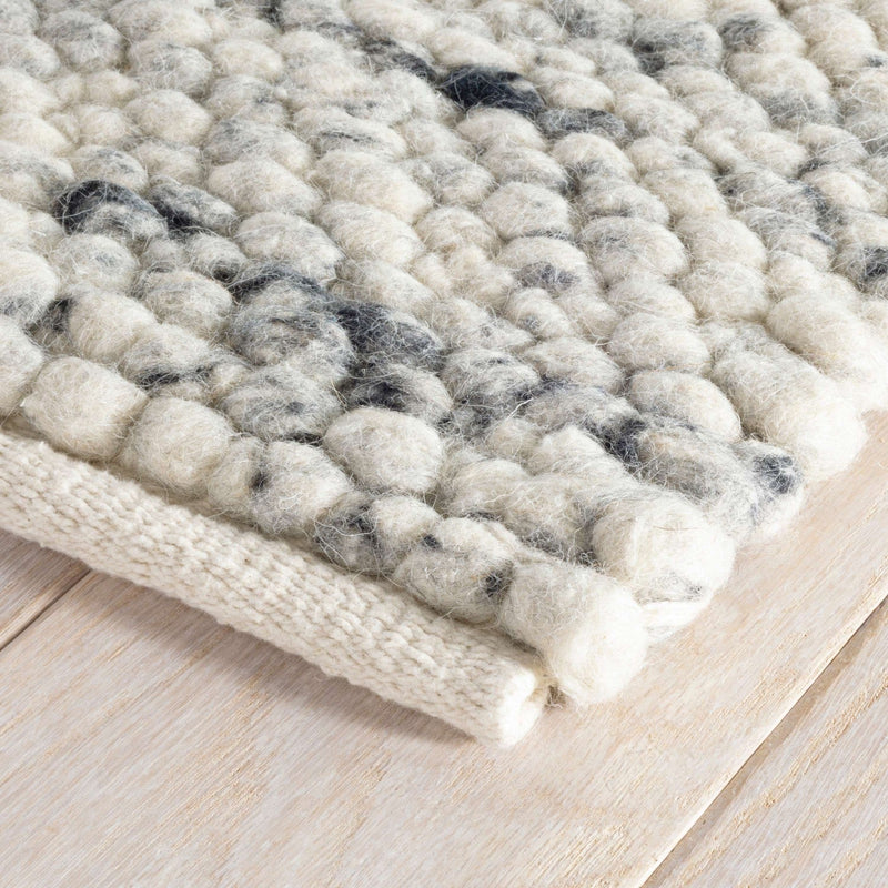 Cobblestone Grey Woven Wool Rug