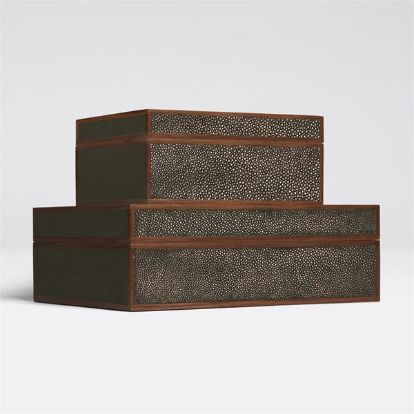 Cooper Faux Shagreen Boxes, Set of 2