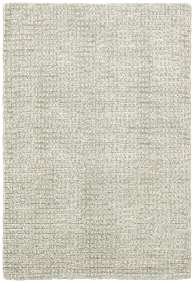 Cut Striped Ocean Hand Knotted Viscose & Wool Rug