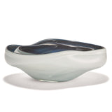 White and Midnight Blue Free Form Bowls, Set of 2