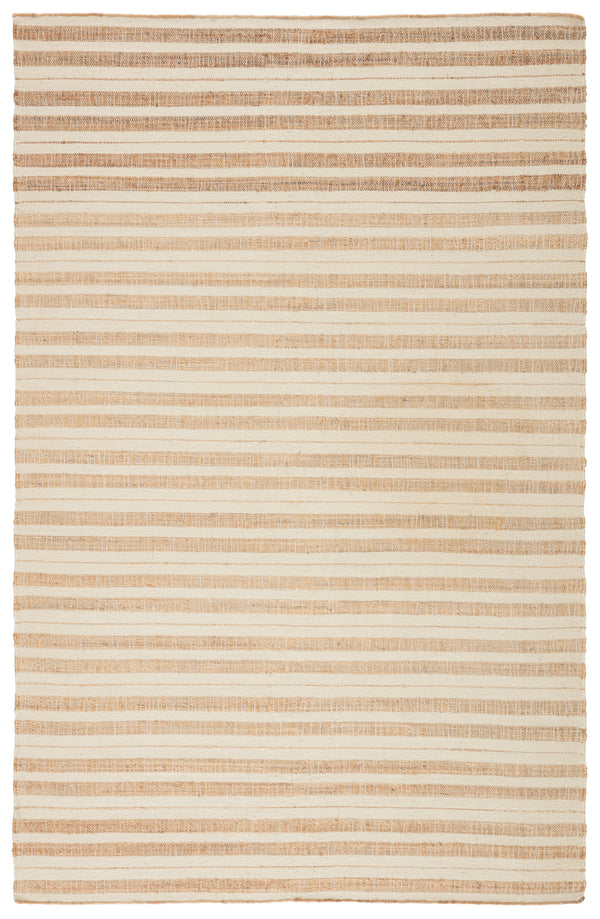 Rey Natural Striped Tan/ Ivory Area Rug
