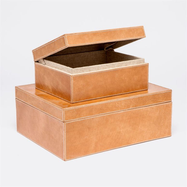Dante Leather Boxes, Set of 2