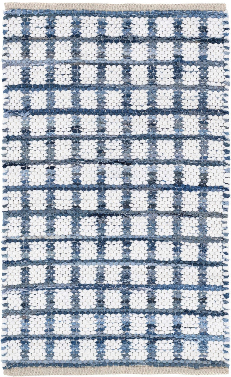 Denim Rag Squares Woven Cotton Rug