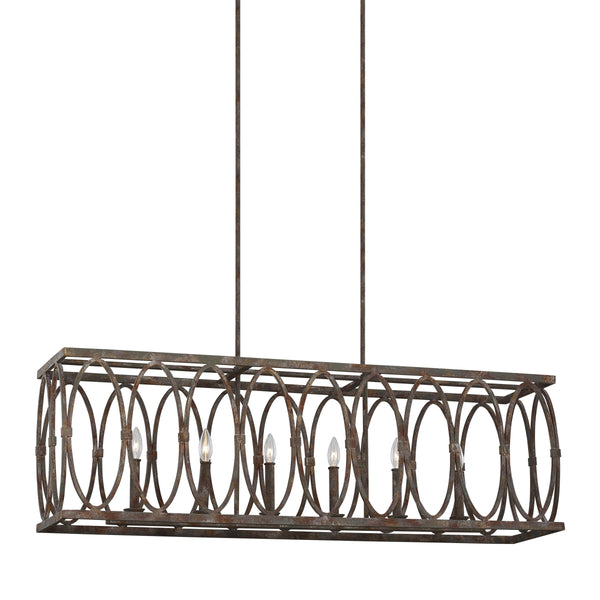 Patrice Collection 6 - Light Linear Chandelier by  Feiss