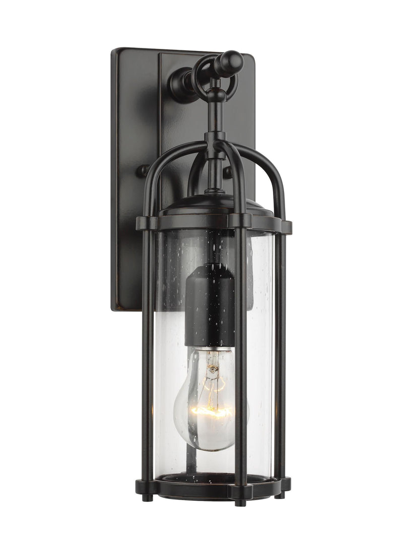 Dakota Small Clear Seeded��Glass Lantern by Feiss