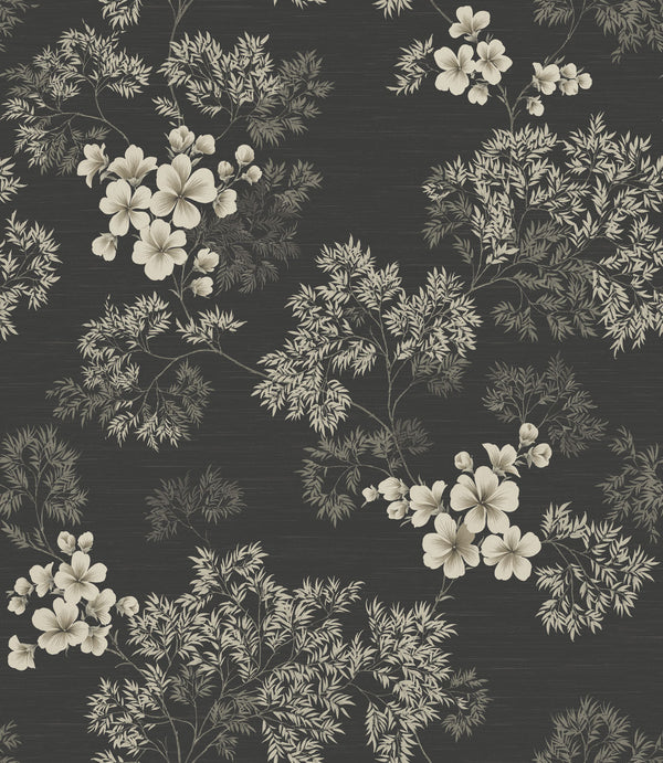 Flora Charcoal Wallcovering