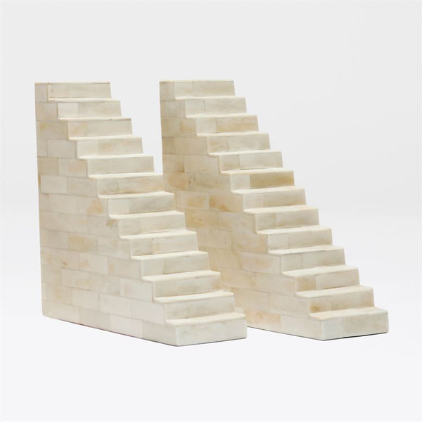 Frank Large Bone Staircase Bookends, Set of 2
