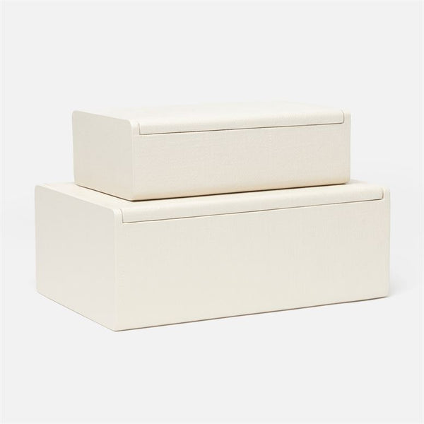 Halia Faux Belgian Linen Boxes, Set of 2