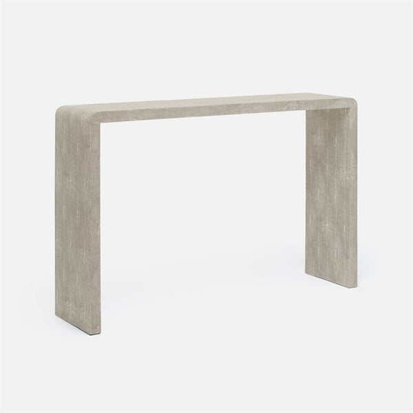 Harlow Faux Shagreen Console Table, Sand