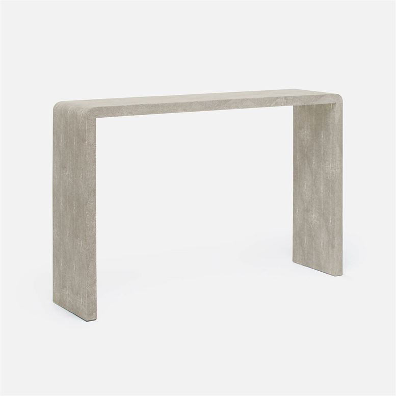 Harlow Faux Shagreen Console Table, Sand