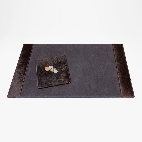 Hyde Desk Blotter and Square Mouse Pad, Brown