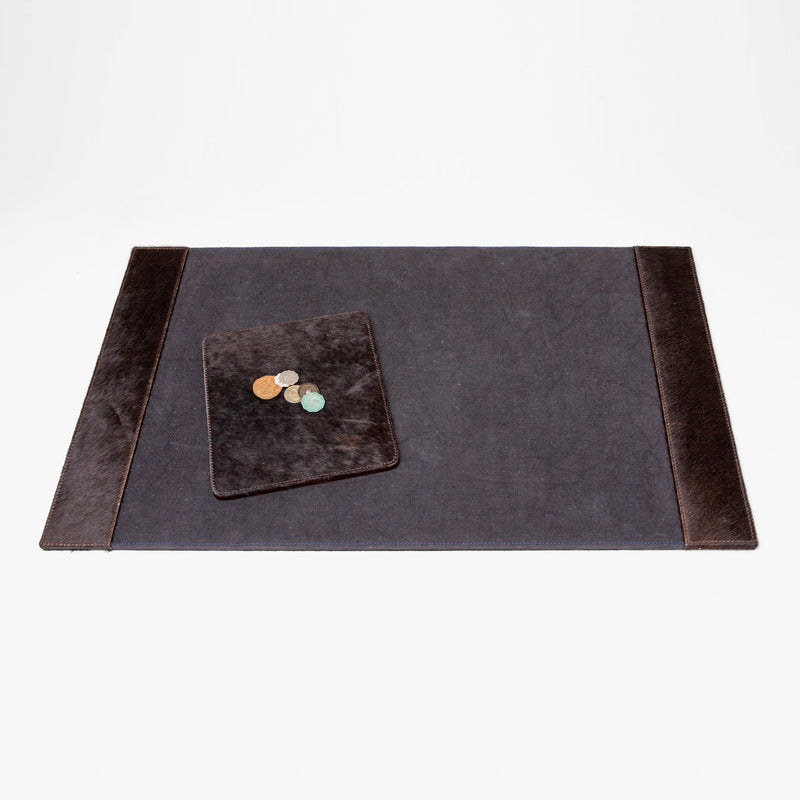 Hyde Desk Blotter and Square Mouse Pad, Brown