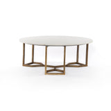 Naomi Coffee Table In Polished White Marble