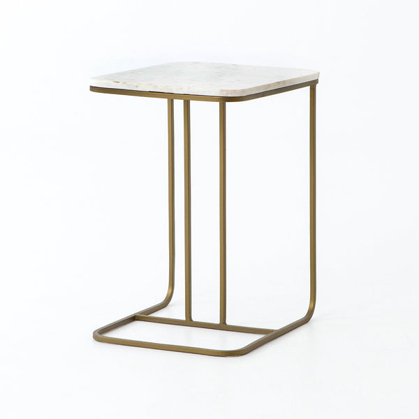 Adalley C Table In Polished White Marble
