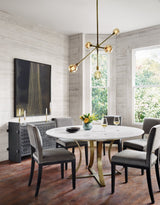 Gage Dining Table In Cast Brass