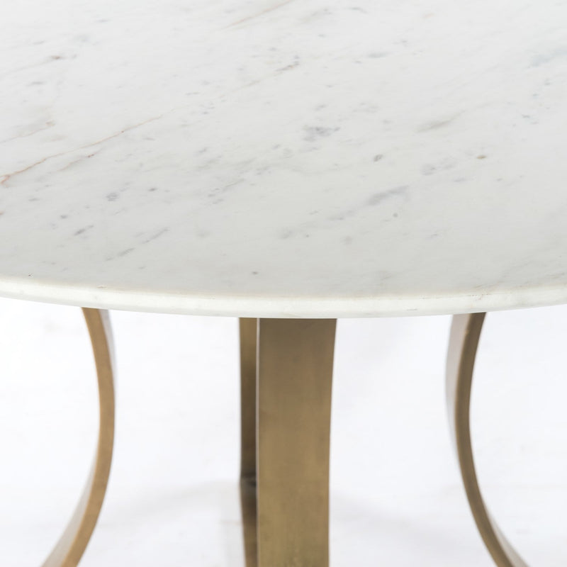Gage Dining Table in Polished White Marble