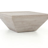 Delwin Square Outdoor Coffee Table In Weathered Grey