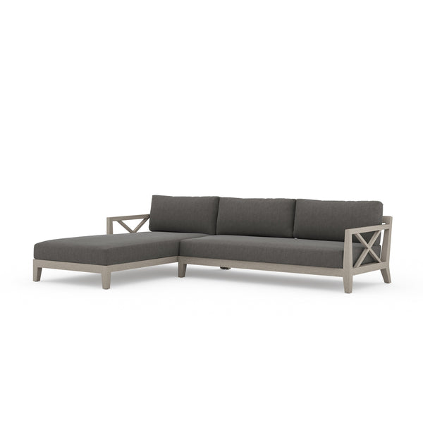 Huntington Outdoor 2 Piece Left Arm Sectional Weathered Grey