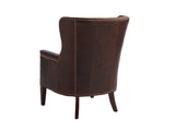 Avery Leather Wing Chair in Classic Brown