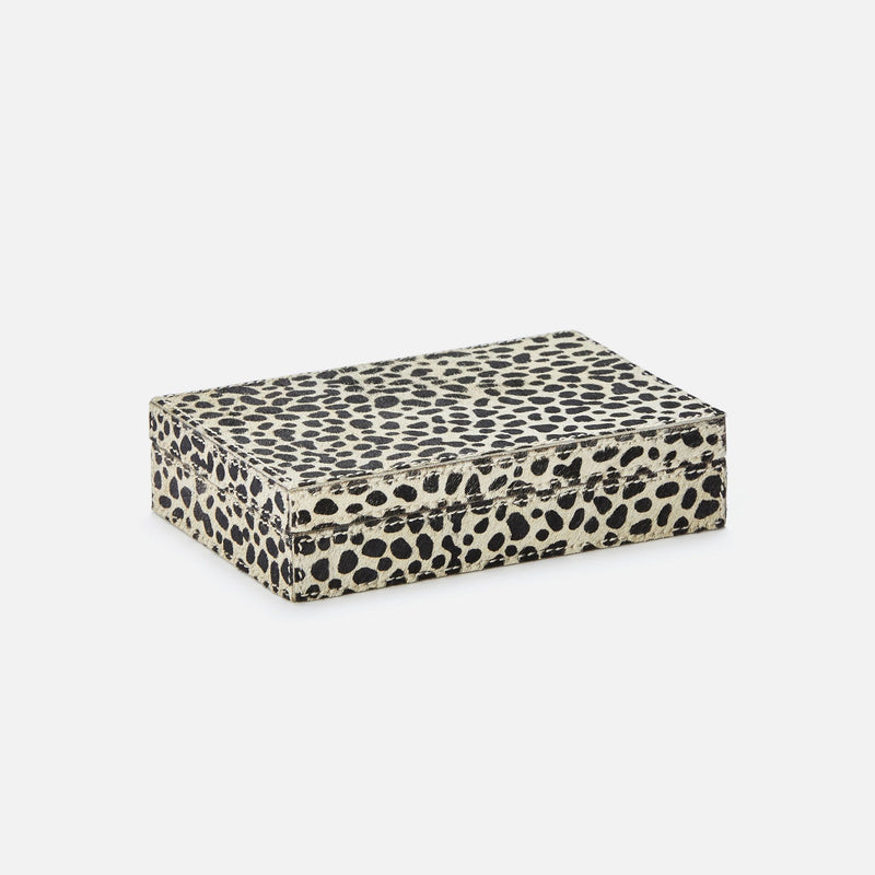 Lesten Card Box (Pack of Two), Cheetah Print Hair-on-Hide