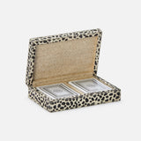 Lesten Card Box (Pack of Two), Cheetah Print Hair-on-Hide