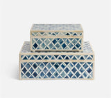 Malik Pattern Bone Boxes, Set of 2