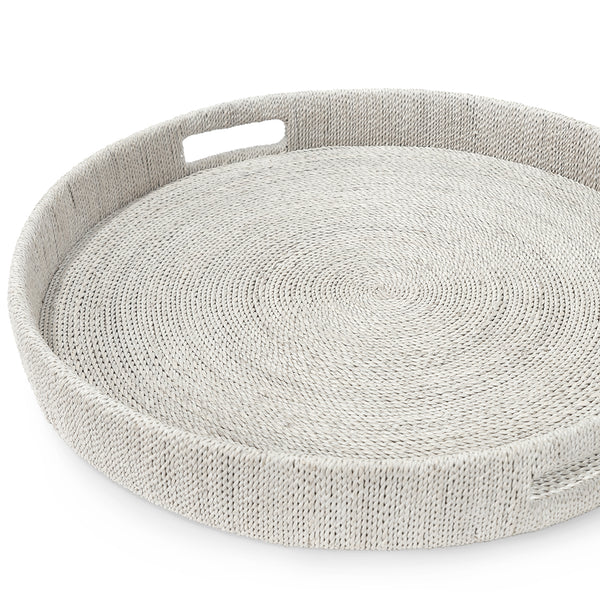 Monarch Round Tray Large, White Sand