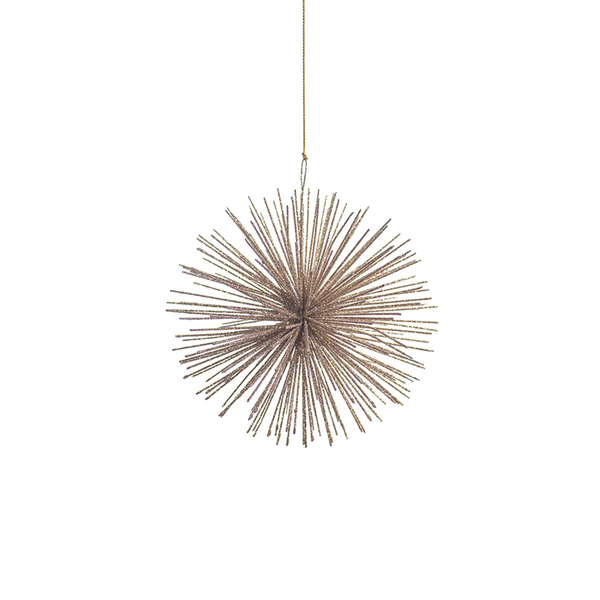 wire star burst ornament champagne in various sizes 1