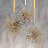 wire star burst ornament champagne in various sizes 3