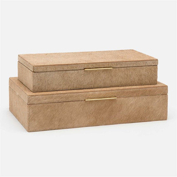 Ralston Hair-on-Hide Boxes, Set of 2