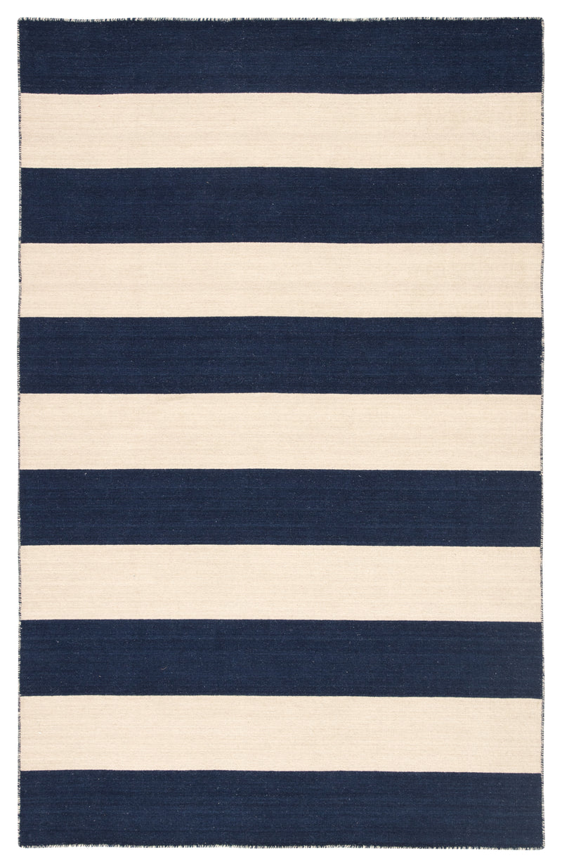 Tierra Handmade Stripe Navy/ White Area Rug