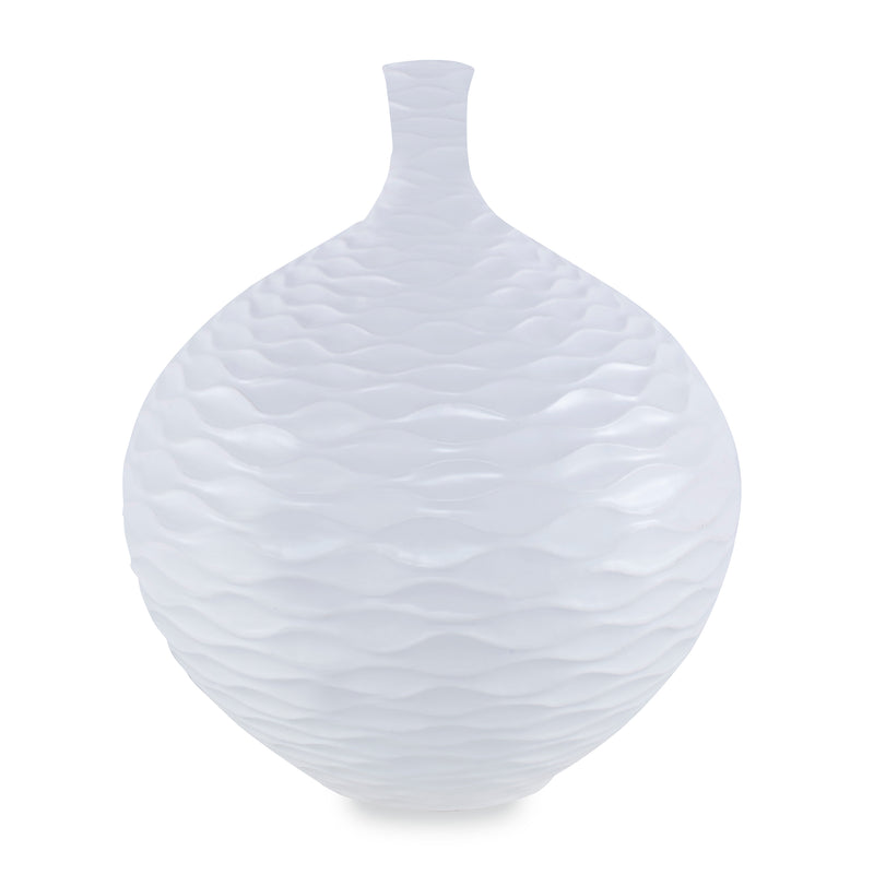 Wren Vase White and Light Gray Flatshot Image 1