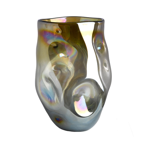 Danitra Vase Amber and Dark Gray Flatshot Image 1