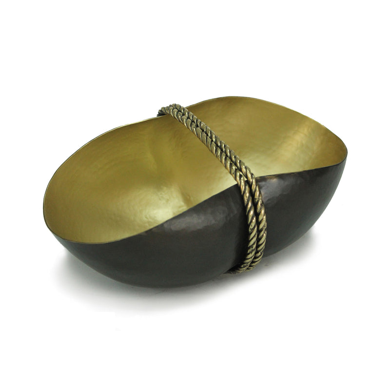 Etna Bowl Antique Brass and Olive Flatshot Image 1