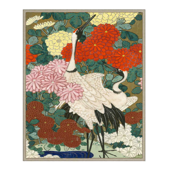 Asian Crane Crane and Dark Green Flatshot Image 1
