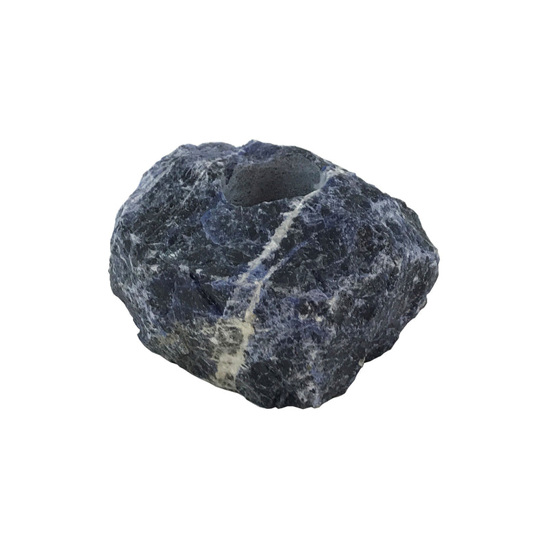 Joao Blue Sodalite Votive Holder Blue and Dark Gray Flatshot Image 1