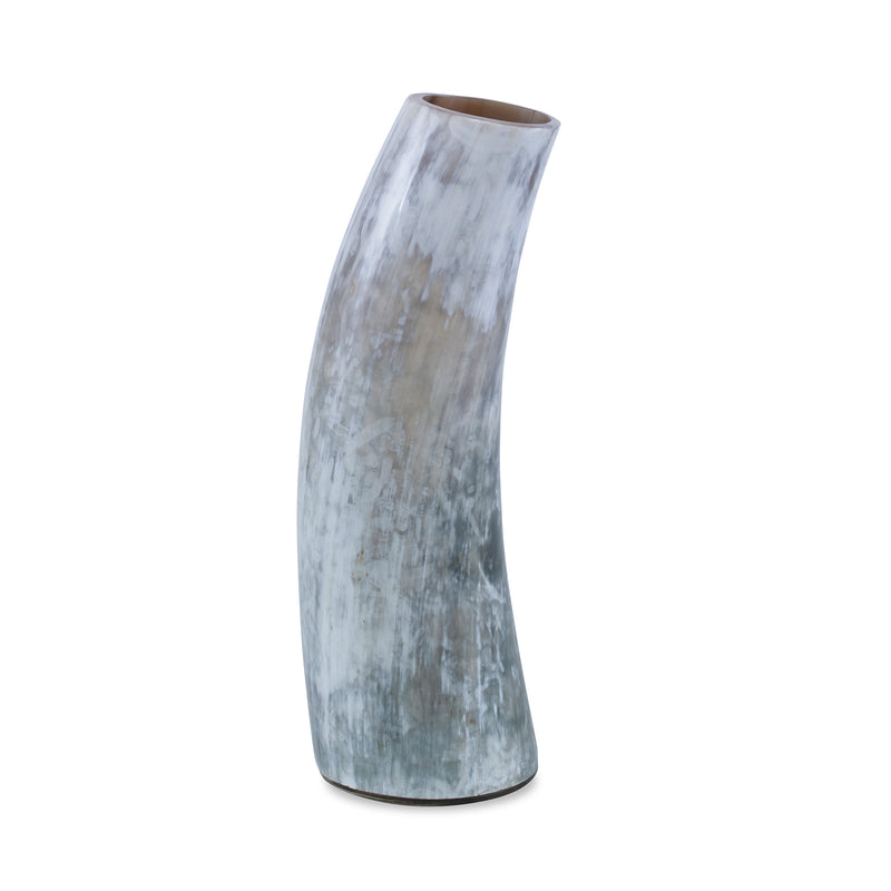 Kingsley Horn Vase Natural and Medium Gray Flatshot Image 1