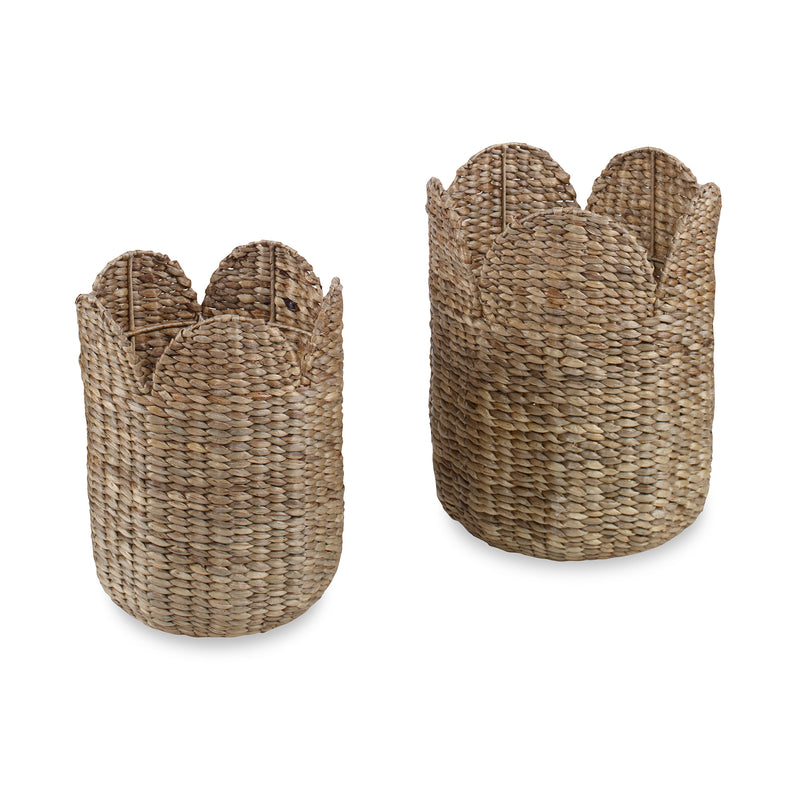 Breanne Baskets Natural and Dark Brown - Set of 2 Flatshot Image 1
